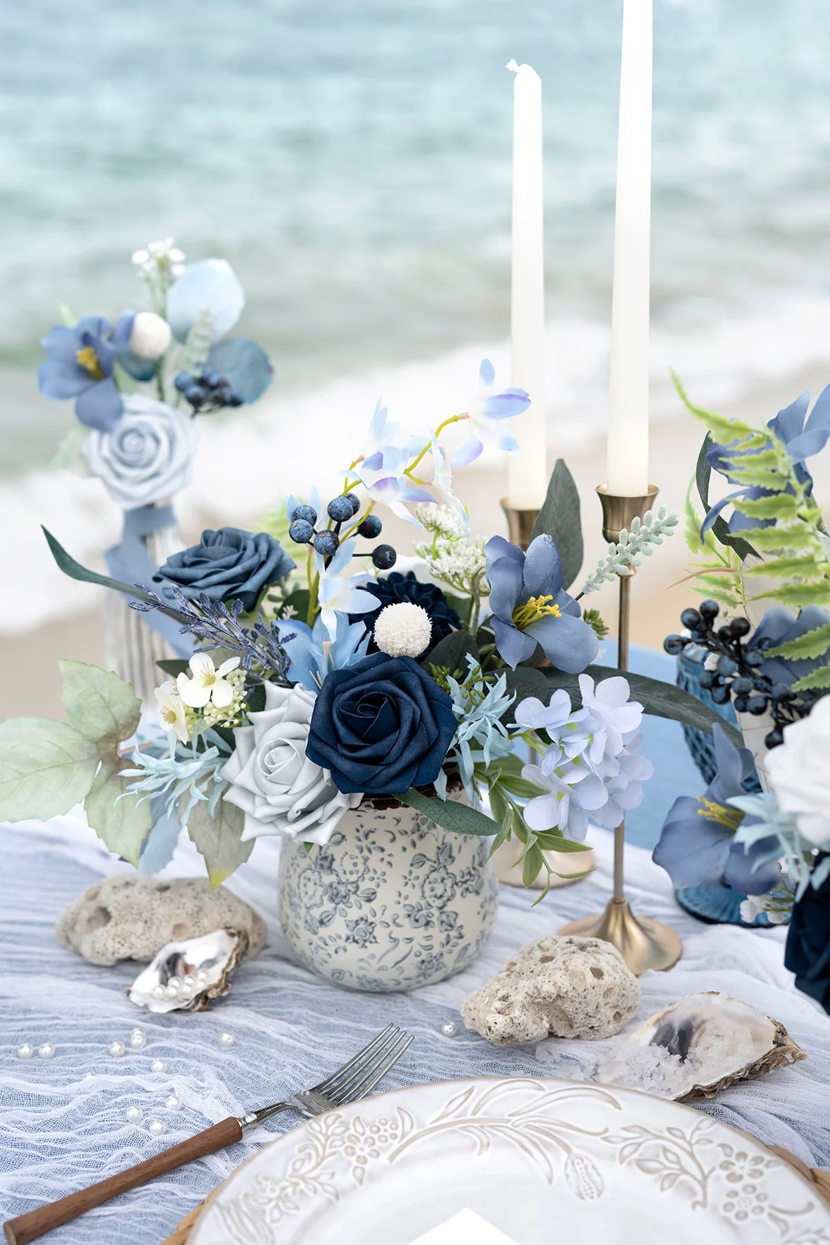 DIY Designer Flower Boxes in Dusty Blue & Navy 00639