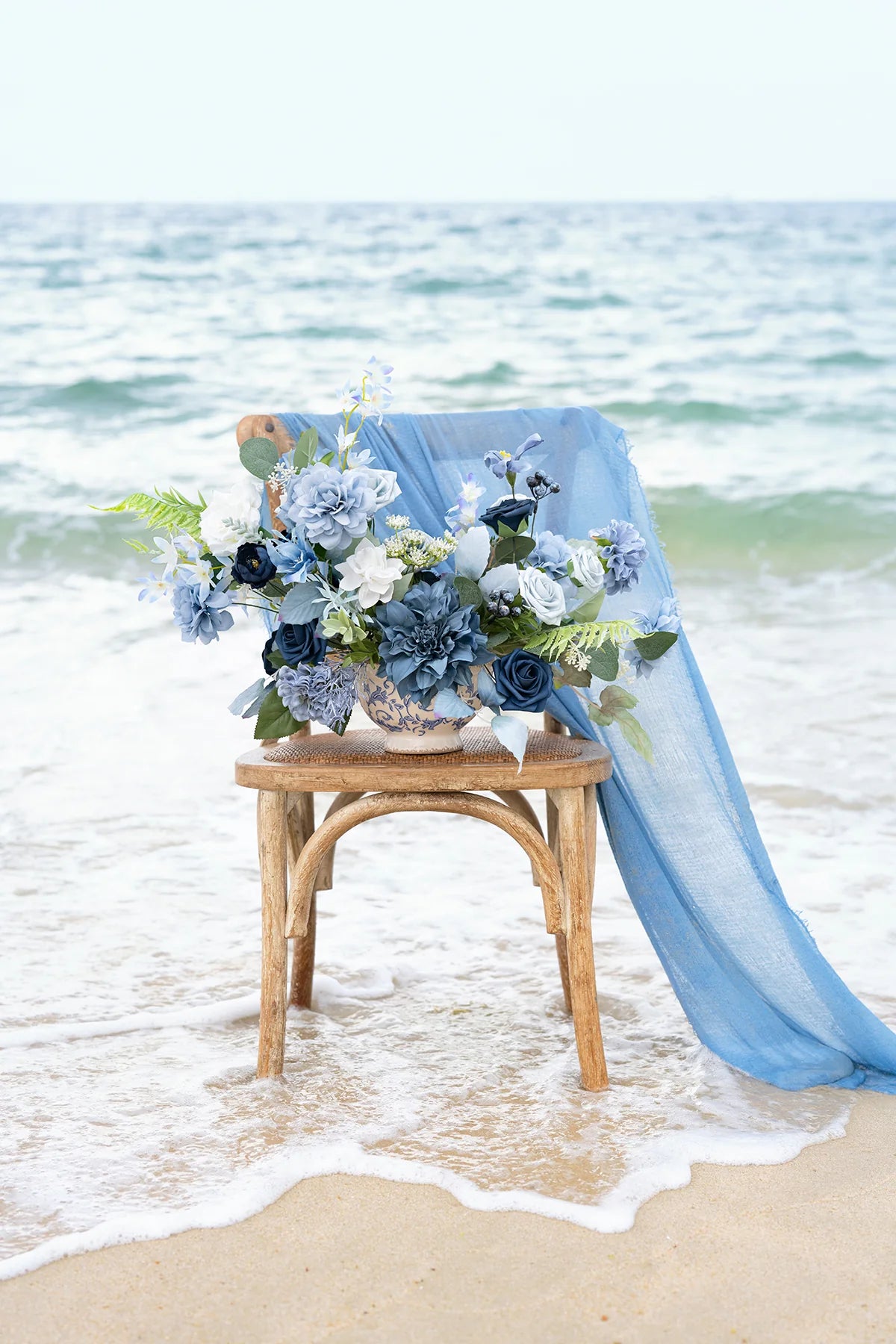 DIY Designer Flower Boxes in Dusty Blue & Navy 00639