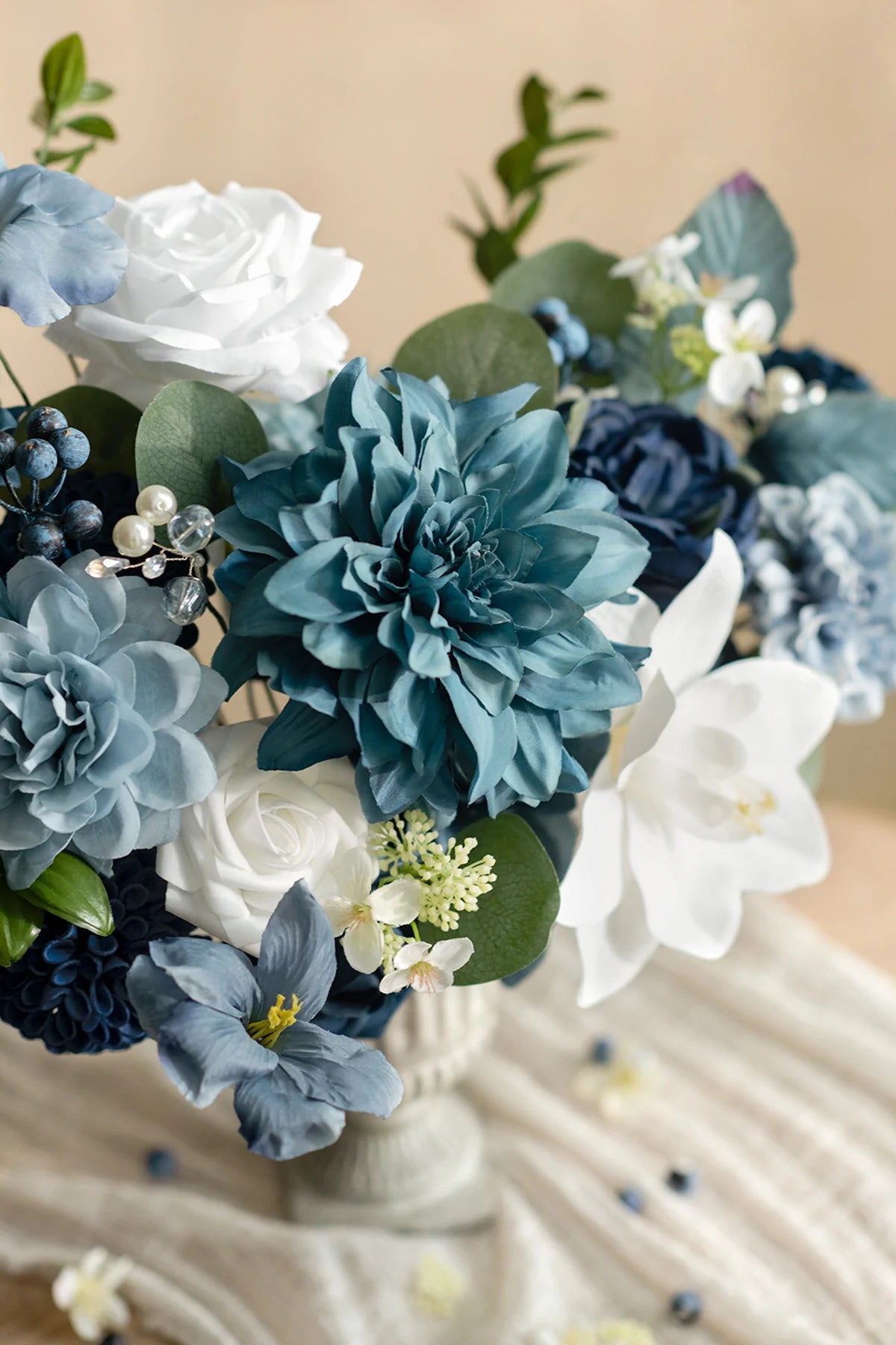 DIY Designer Flower Boxes in Dusty Blue & Navy 00639
