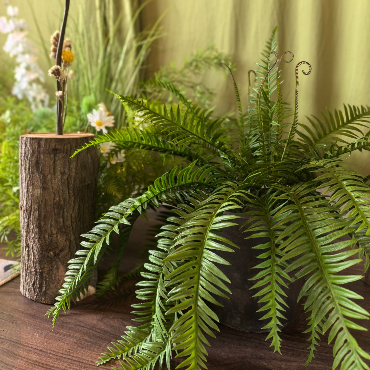Artificial Boston Ferns 18 Leaves 21" Long