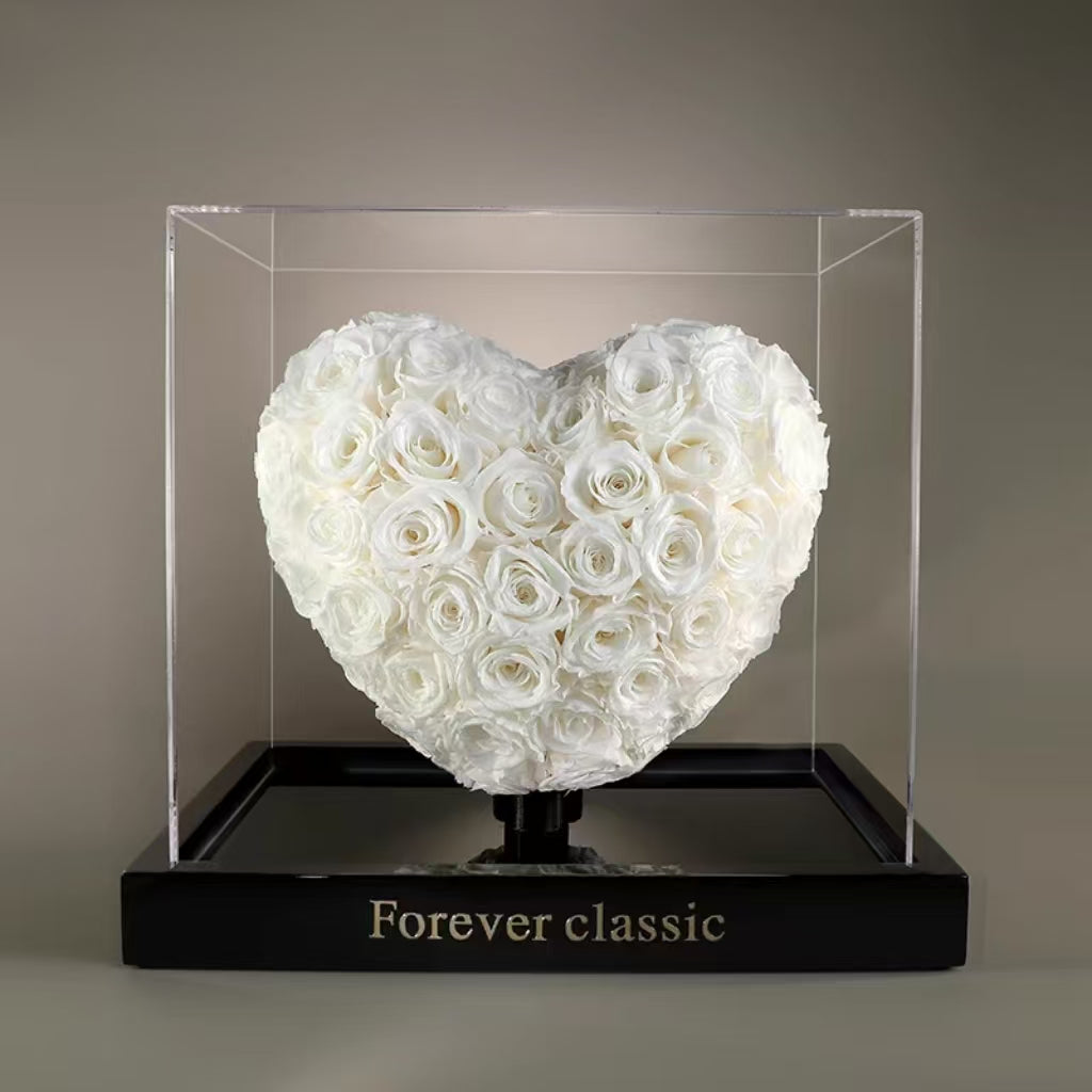 Heart-shaped preserved flower Valentine's Day gift box