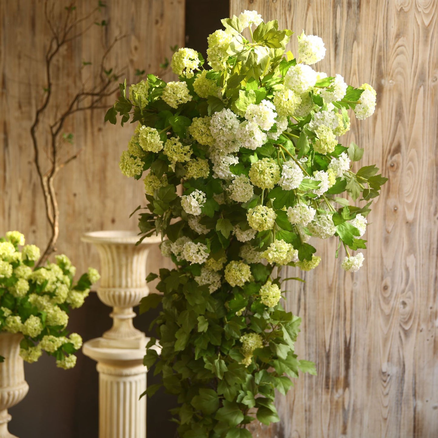 Artificial Wood Hydrangeas 3 Stems 60CM