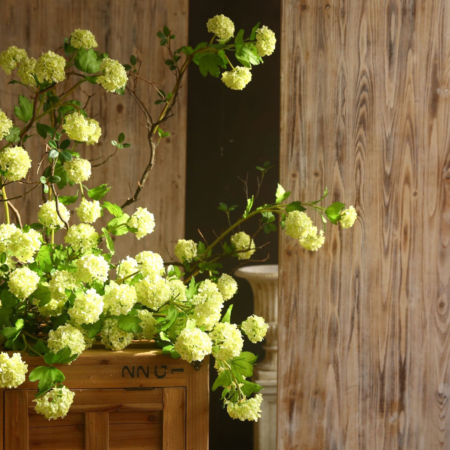 Artificial Wood Hydrangeas 3 Stems 60CM