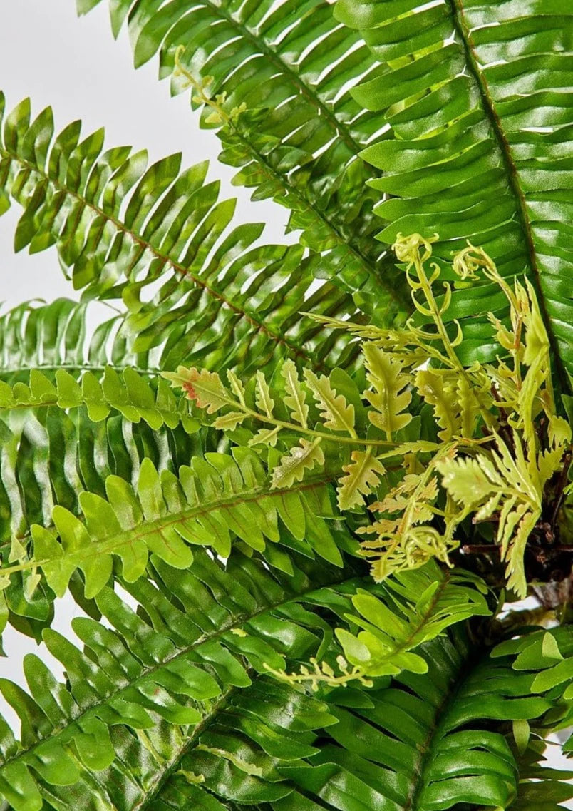 UV Treated Indoor/Covered Outdoor Faux Hanging Boston Fern Plant - 23" 2pcs