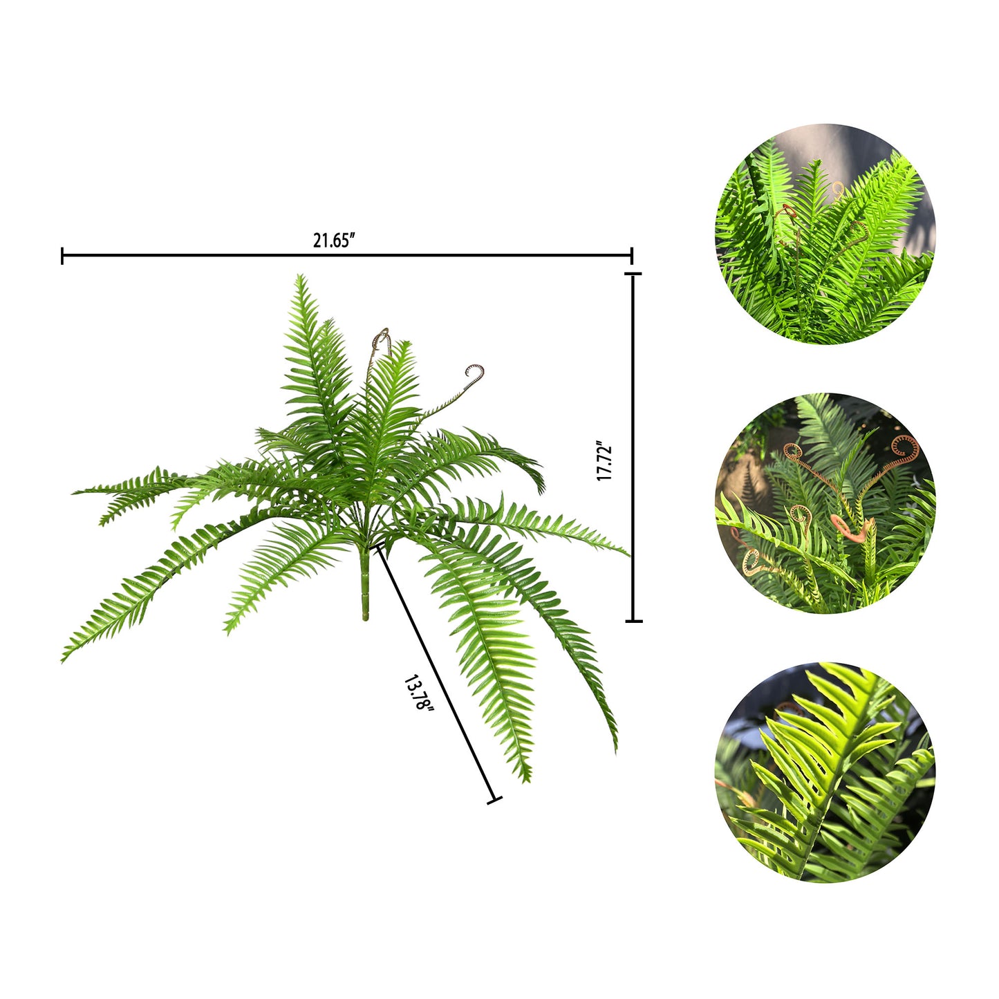 Artificial Boston Ferns 18 Leaves 21" Long