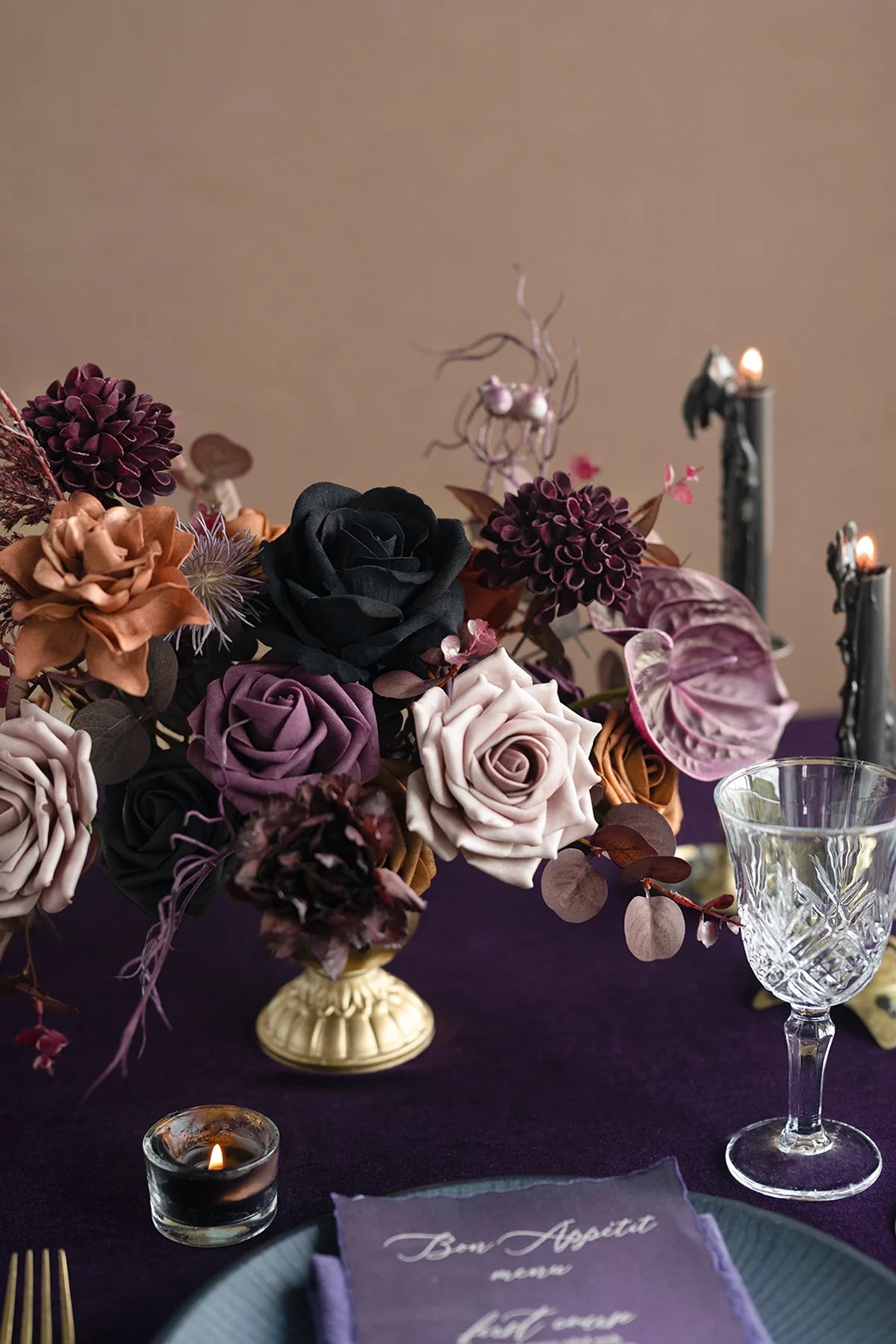 Artificial Flowers For DIY 00539 Black&Purple