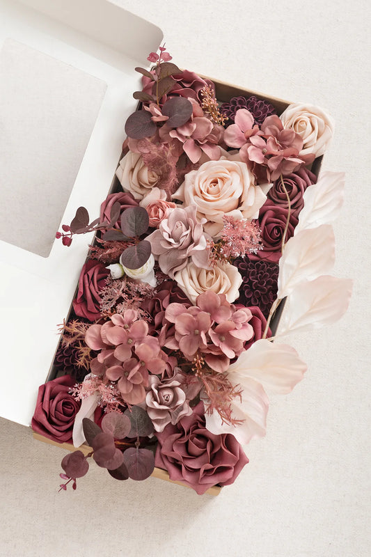 DIY Designer Flower Boxes in Dusty Rose & Mauve 00739