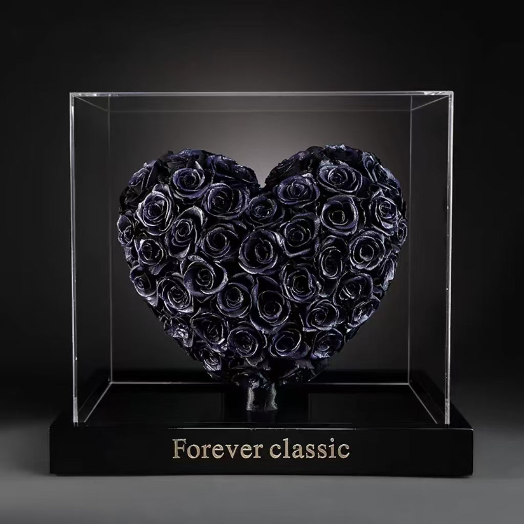 Heart-shaped preserved flower Valentine's Day gift box