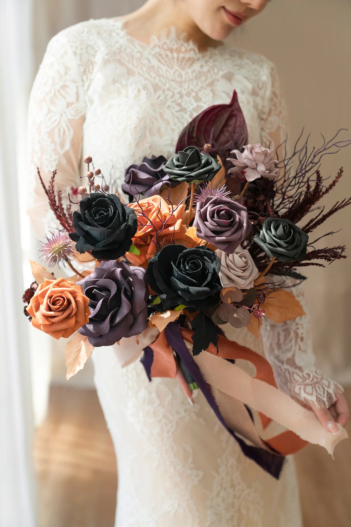 Artificial Flowers For DIY 00539 Black&Purple