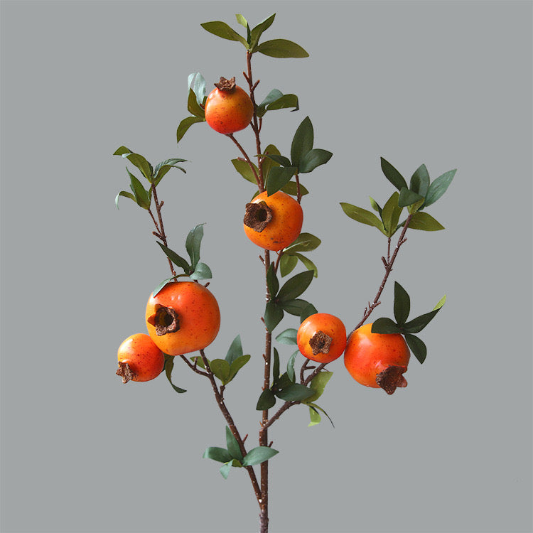 Artificial Pomegranate Flowers 6 Stems 83CM