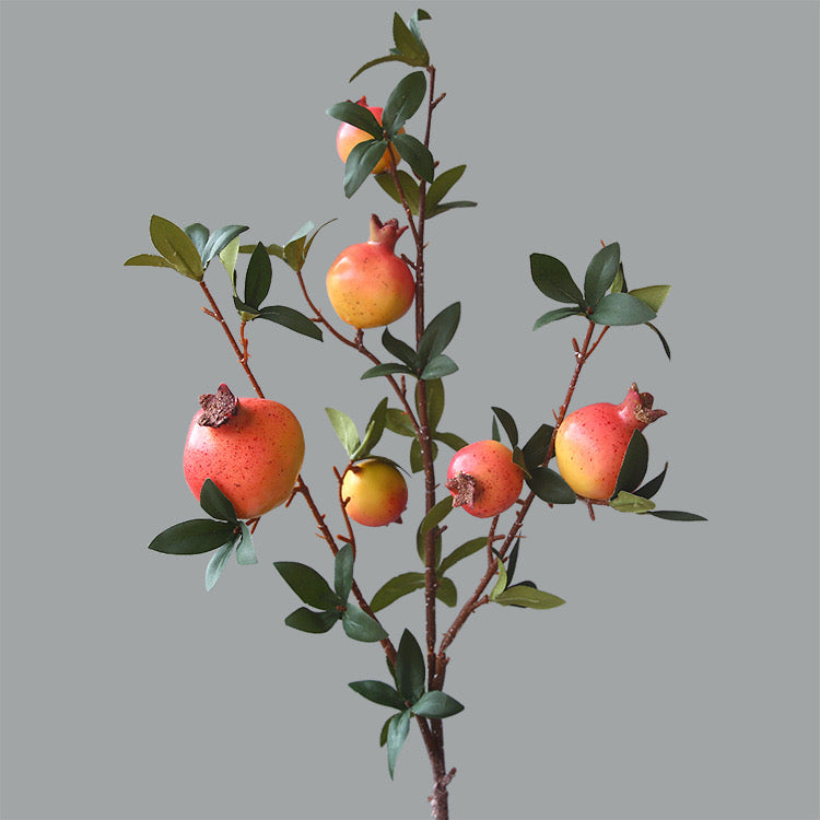 Artificial Pomegranate Flowers 6 Stems 83CM