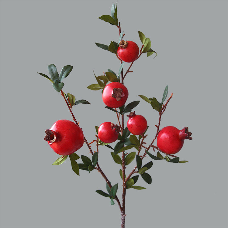 Artificial Pomegranate Flowers 6 Stems 83CM