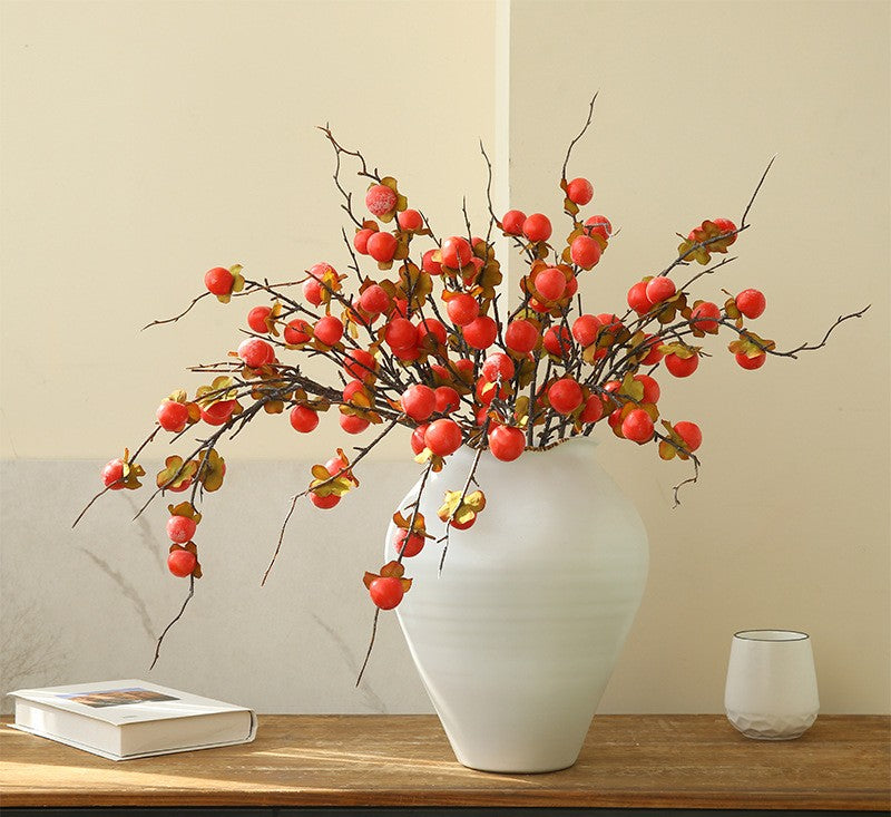 Artificial Persimmon Flowers 6 Stems 68CM